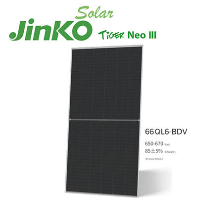 JinKO Solar Tiger Neo III 670w Bifacial
